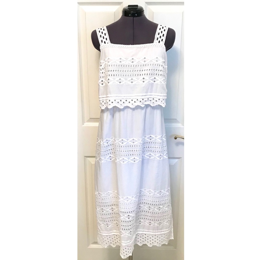 J. Crew Tiered White Eyelet Dress